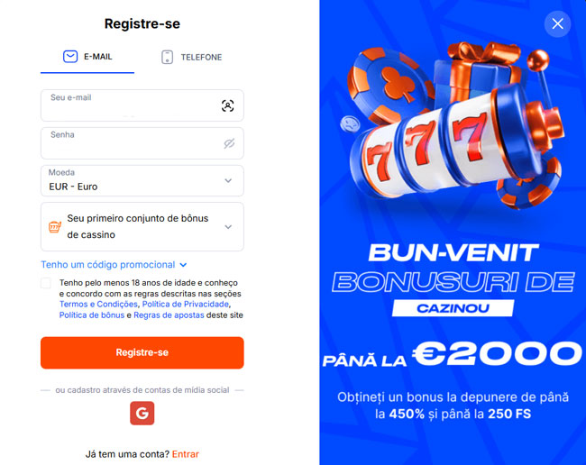 Registrierung auf Vulkan Spiele Casino